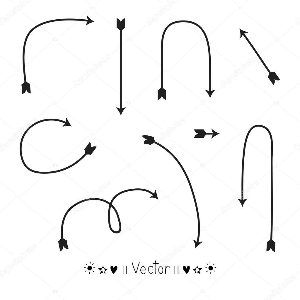 Vector set of hand drawn arrows, Illustration EPS10