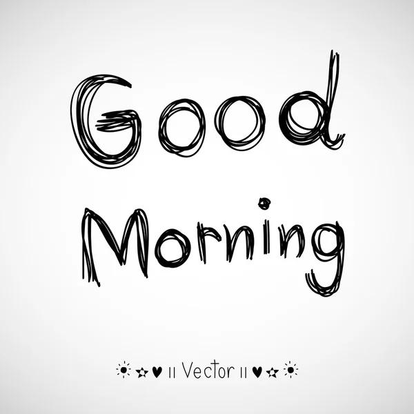 Vector good morning, hand lettering text, handmade calligraphy, Illustration EPS10 — Stock Vector