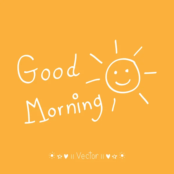 Vector Goedemorgen, hand belettering tekst, handgemaakte kalligrafie, afbeelding Eps10 — Stockvector