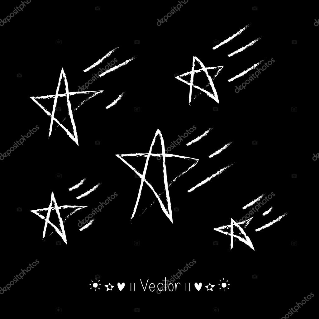 Set of hand drawn stars on background. Vector illustration great for any use.