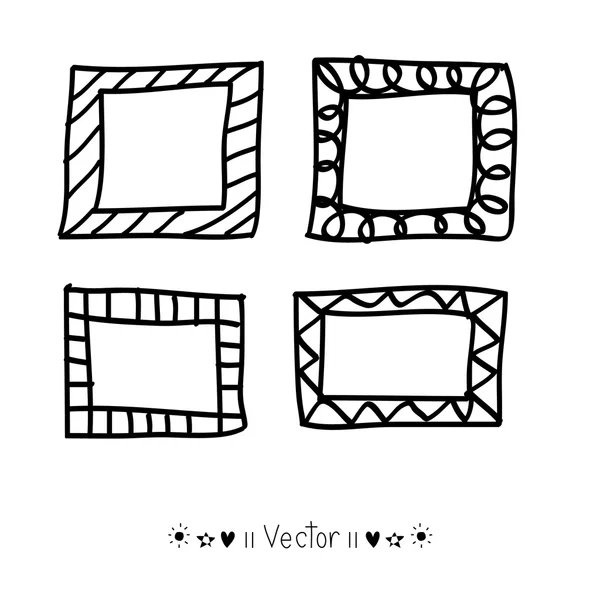 Vector dibujado a mano marcos conjunto — Archivo Imágenes Vectoriales