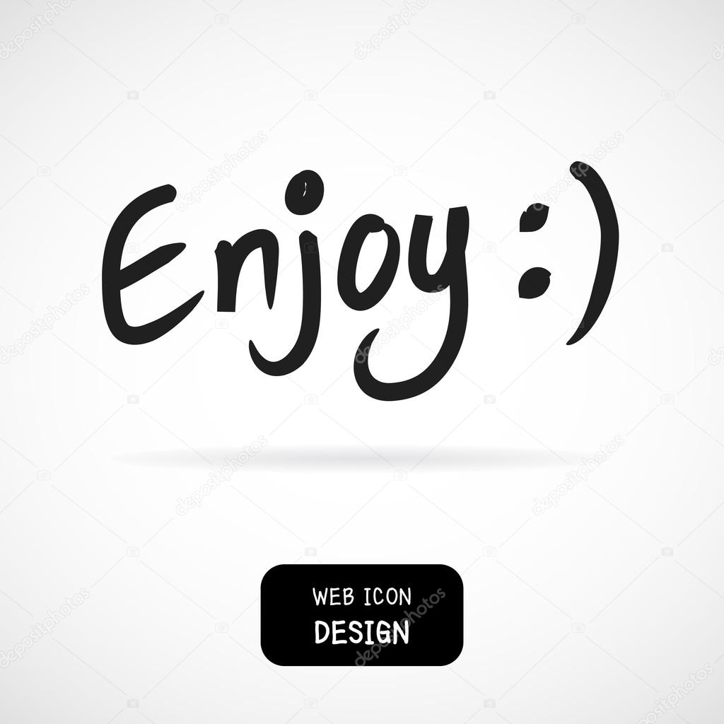 Vector enjoy the little things hand-lettering. Handmade calligraphy