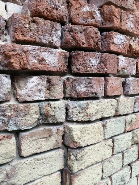 Beautiful Background Texture Old Brickwork Wall Destroyed Dark Orange Bricks — Stock Photo, Image