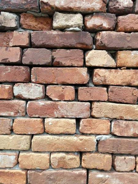 Industrial Background Texture Weathered Ancient Brown Brick Wall — Stock Photo, Image