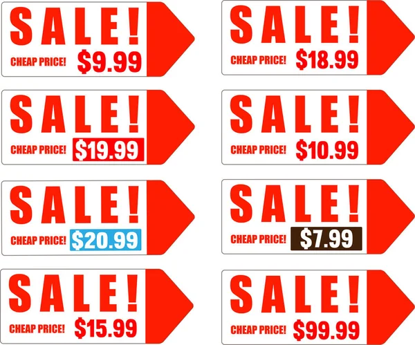 Sale Tags Set Vector Badges Sjabloon Promotie Platte Pictogram Klaring — Stockvector