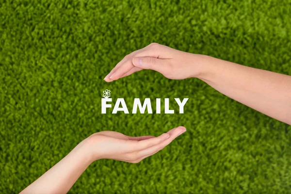 Family life insurance, protecting family, family concepts. — Stock Photo, Image