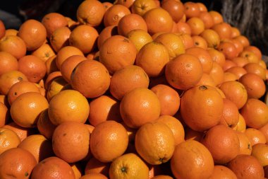 organik portakallar sokak pazarında