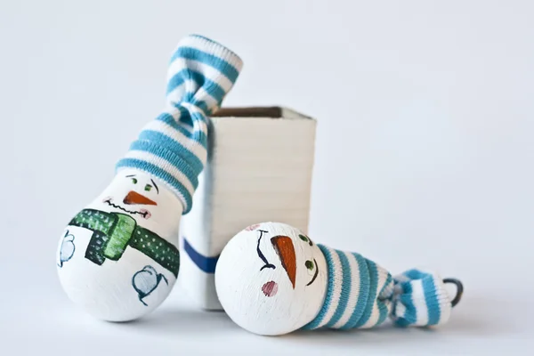 Snowman - Handmade Christmas Souvenir — Stock Photo, Image