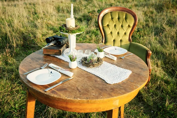 Masa dekorasyonu için doğa romantik akşam ya da fotoğraf oturumunda