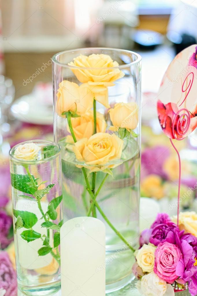 Beautiful flower composition on the table