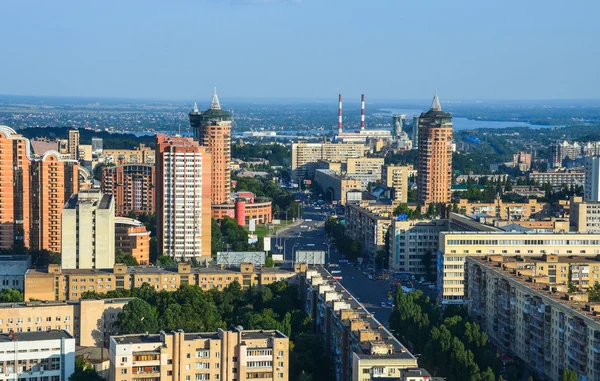 Kiev město zobrazení dne, panorama Kyjev, Ukrajina — Stock fotografie