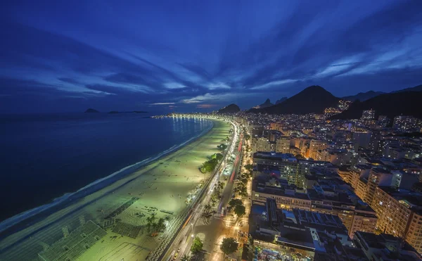 Copacabana Beach at night in Rio de Janeiro, Brazil — Stock Photo, Image