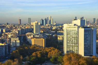 Istanbul manzarası, iş merkezinin görünümü