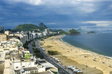CopacabanaPlajı rio de janeiro görünümü. Brezilya