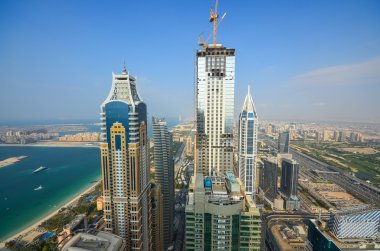 Dubai şehir merkezinin panoramik manzarası