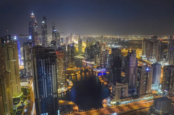 Dubai Marina di malam hari — Stok Foto