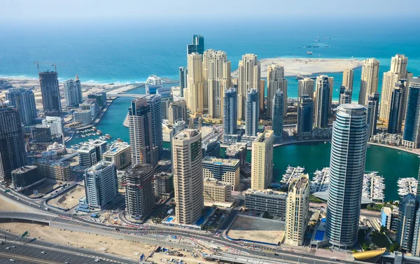 Cena da manhã no Dubai. Vista superior de cima — Fotografia de Stock