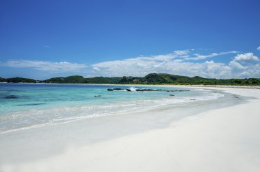 ıssız sahil Lombok Adası'nda. Endonezya.