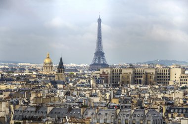 Paris Panorama. Katedrali Notre Dame de Paris görüntüleyin. Fransa.