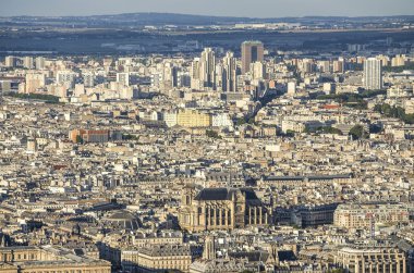 Montparnasse Kulesi Paris, Fransa'da alınan Notre dam havadan görünümü
