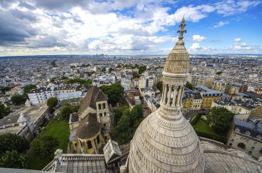 Paris görünümünden Basilique du Sacré coeur, montmartre tepesi