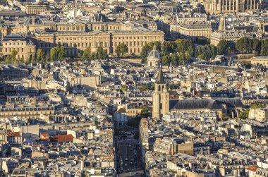 Paris, Fransa - Invalides Sarayı ile havadan şehir manzaralı. UNESCO Dünya Mirası.