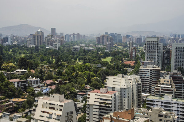 Business center of Santiago de3 Chile day landscape