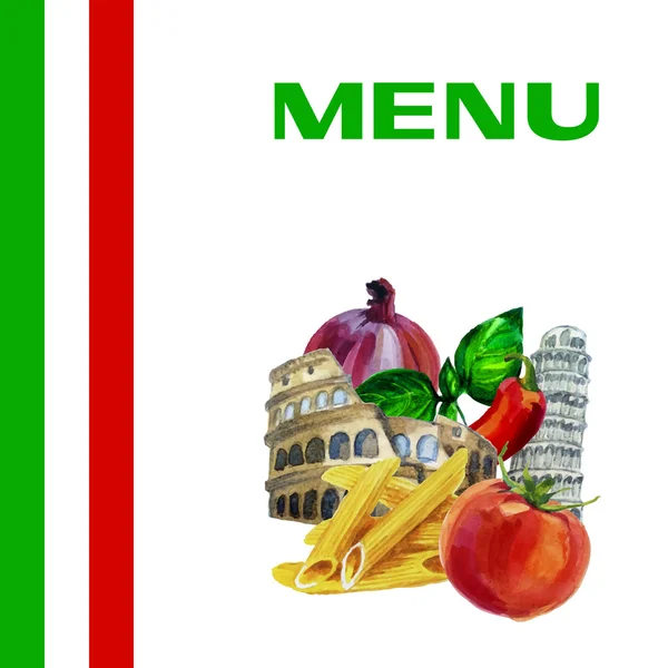 Menu cucina italiana sfondo di design — Vettoriale Stock