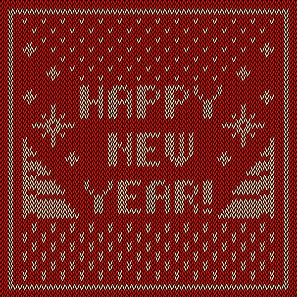 Happy new year knitting background — Stock Vector