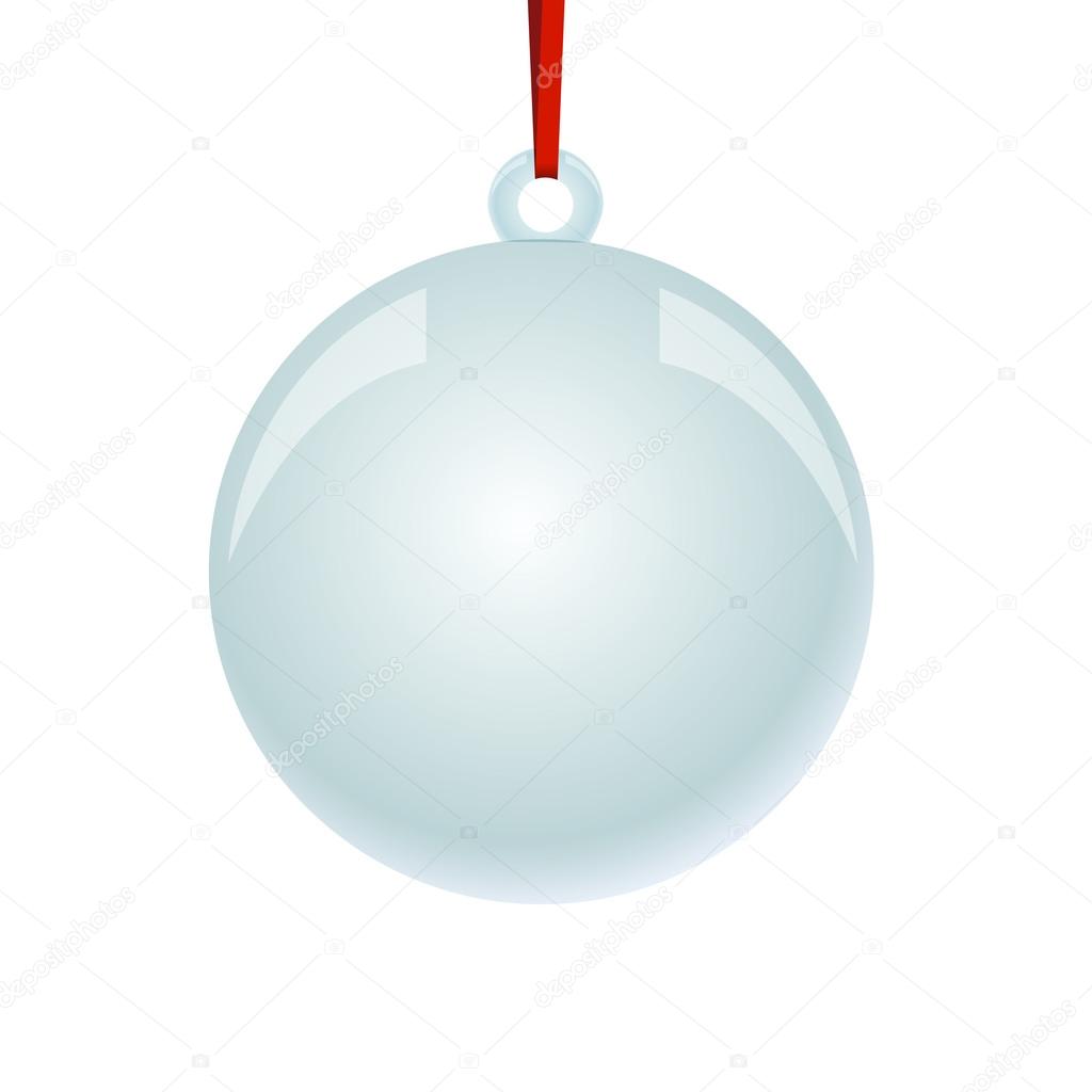 Christmas NewYear ball with ribbon hanging 