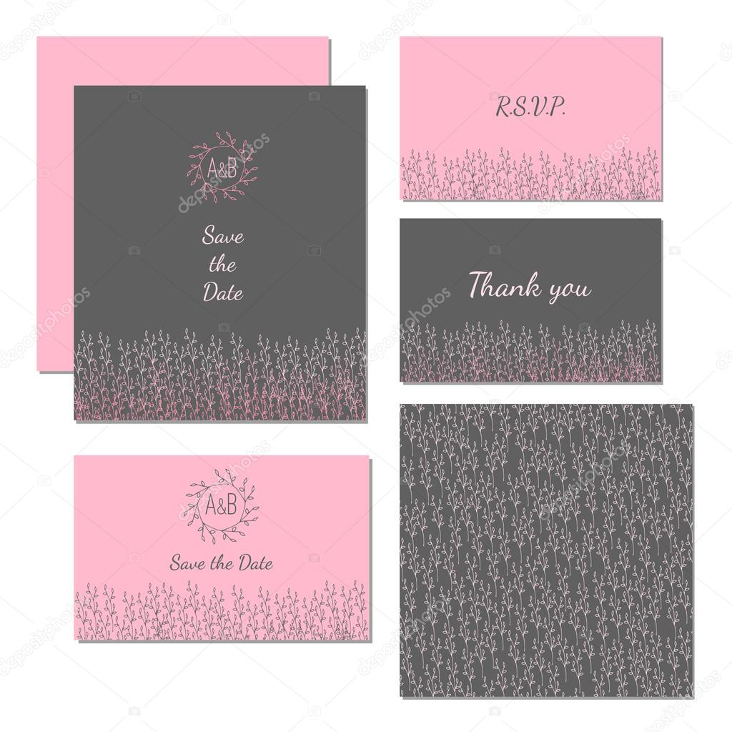 Wedding stationery design set