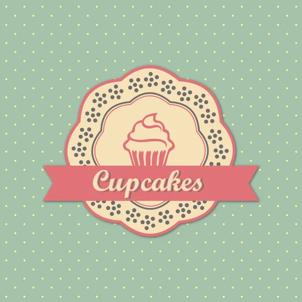 Cupcakes etiqueta de estilo retro — Vector de stock