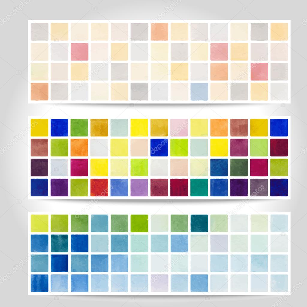 Watercolor pixel pattern banner background