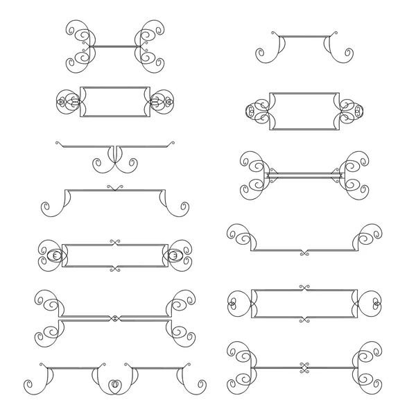 Handgetekende vintage kalligrafische designelementen instellen vector. Nuttig voor bruiloft uitnodigingen, greatings kaarten enz. — Stockvector