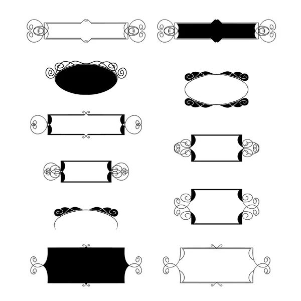 Vintage desenhado à mão elementos de design caligráfico conjunto vetor — Vetor de Stock