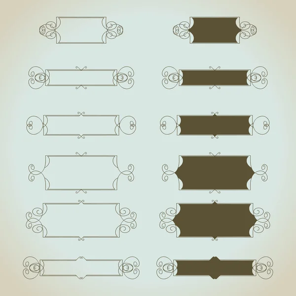 Vintage desenhado à mão elementos de design caligráfico conjunto vetor — Vetor de Stock