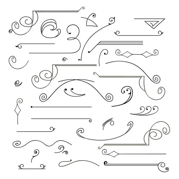 Elemente de design caligrafic trase manual set vector — Vector de stoc