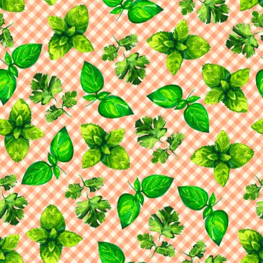 Sulu Boya resimde otlar Dikişsiz desen arka plan