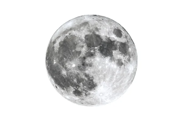 Luna llena aislada en blanco — Foto de Stock