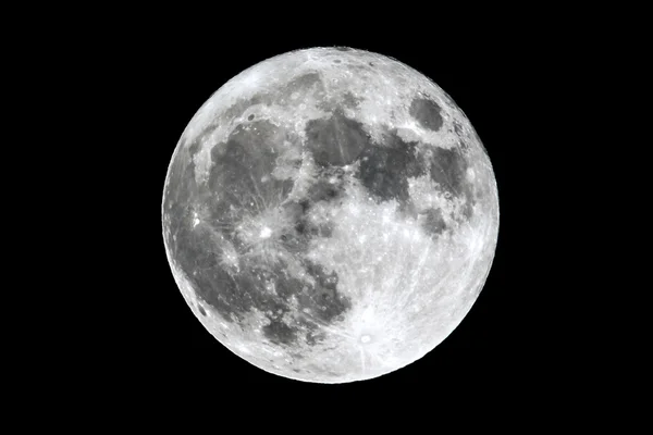 Bulan Purnama terisolasi di atas hitam — Stok Foto
