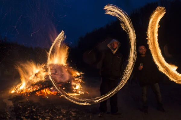 Sirni Zagovezni fire rings — Stock Photo, Image