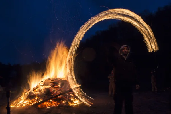 Заговезненский ритуал огня — стоковое фото