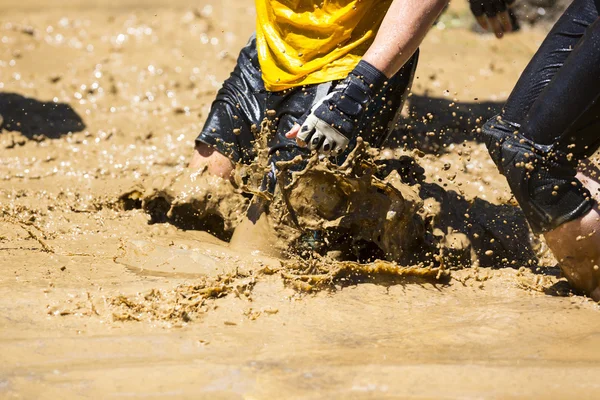 Extreme sport challenge muddy water — Stock Photo, Image