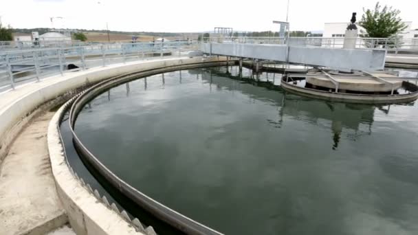 Wastewater treatment plant Water tank — Stock Video