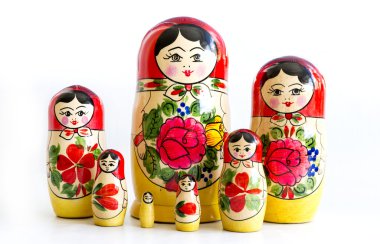 Traditional Russian matryoshka dolls clipart