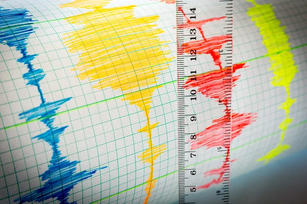 Folha de dispositivo sismológico - vinheta sismômetro — Fotografia de Stock