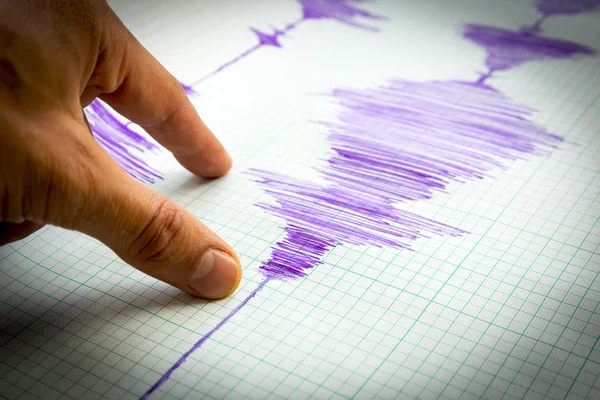 Hoja de dispositivo sismológico - viñeta de sismómetro — Foto de Stock