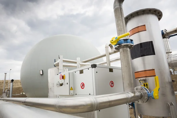 Wastewater treatment facility Gas tank — Stock Photo, Image