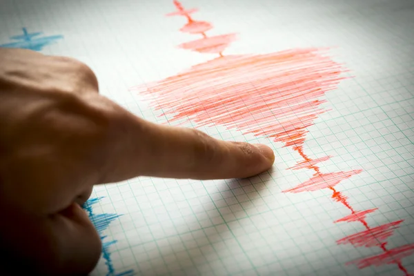 Seismologische apparaat blad - Seismometer vignet — Stockfoto