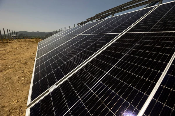 Solar Panels Seen Field — Stock Photo, Image